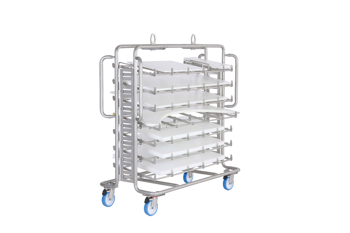 Trolley for cleaning machine 22580 with cutting boards